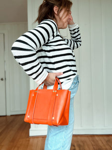 Cope & Co. Small Tote in Iconic Orange Vegetable Tanned Leather