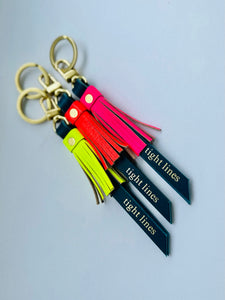 Neon Tassel Fishing Lure keychain Bag Flair